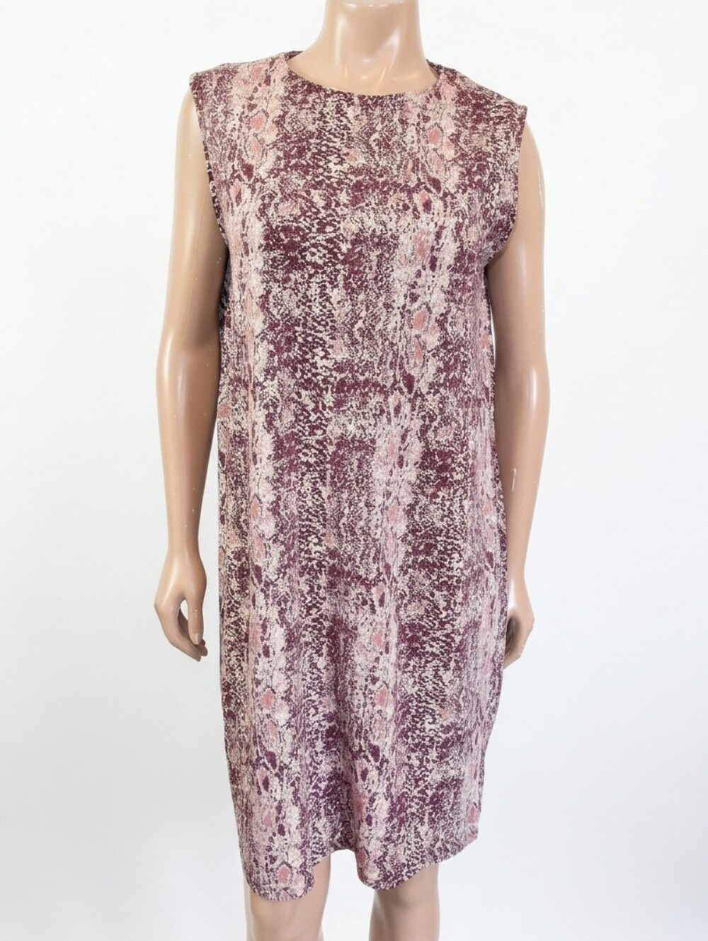 George Sleeveless Snake Print Stretchy Popover Dress Womens Size XXL Purple Pink